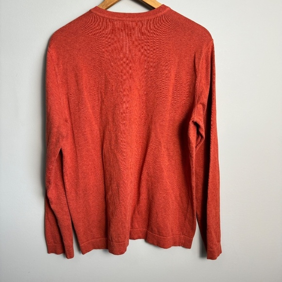 Banana Republic Factory Men's Burnt Orange Long Sleeve Knit V-Neck Sweater Large - Picture 4 of 11